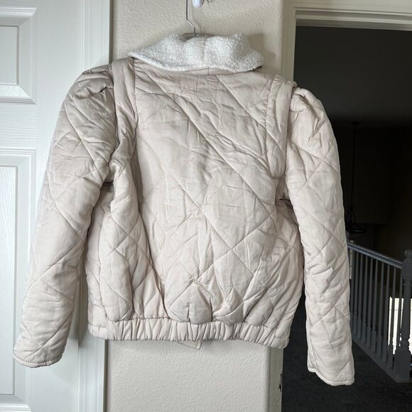 NWOT Blank NYC Women’s Quilted Jacket Sherpa, XS, Beige #444 - Picture 4 of 12